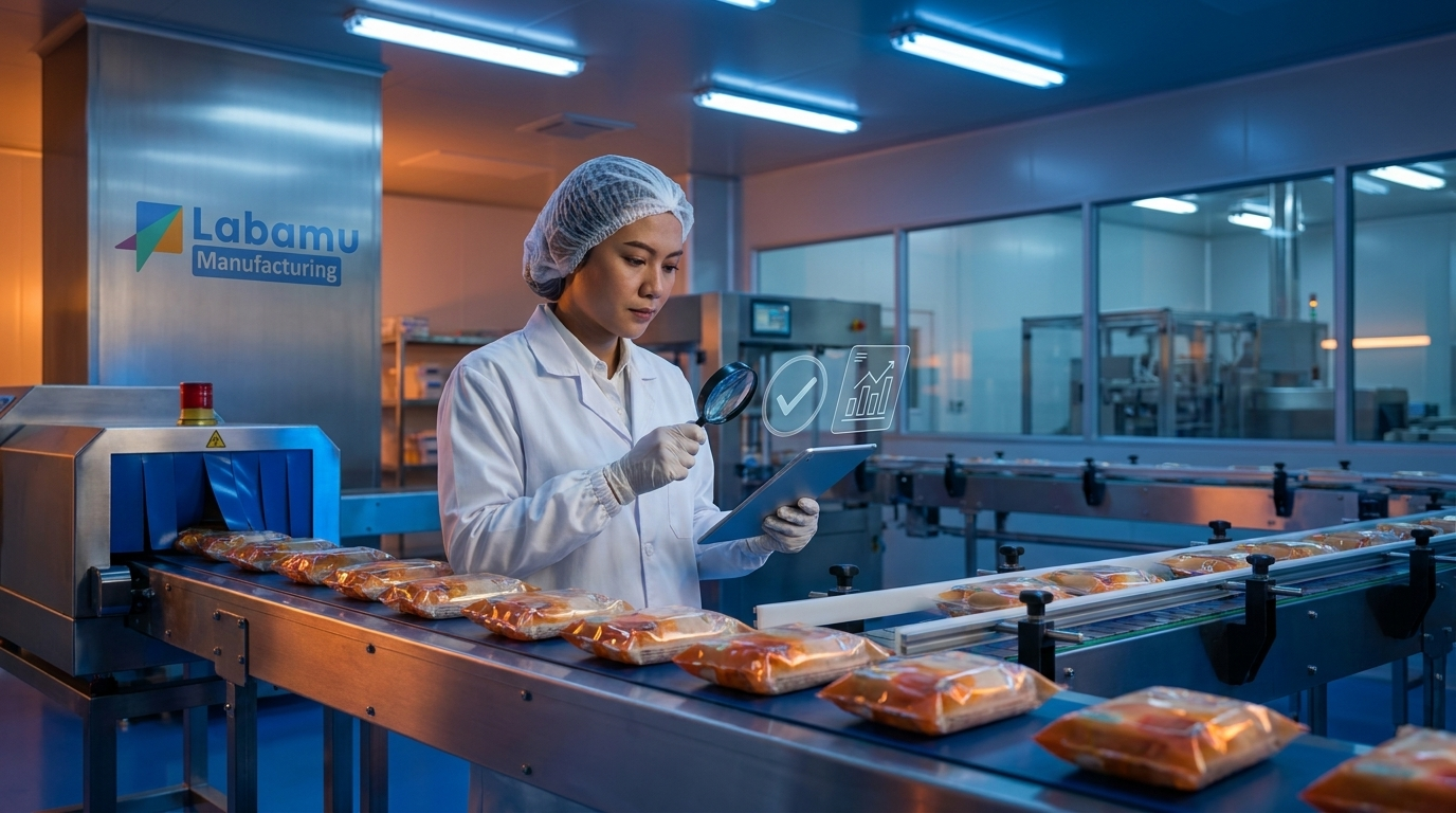 quality control untuk pemula dengan labamu manufacturing pabrik frozen food