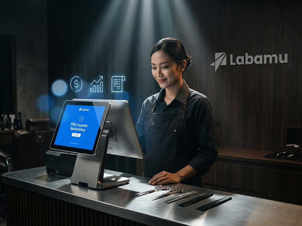 alat barbershop dan aplikasi kasir barbershop labamu