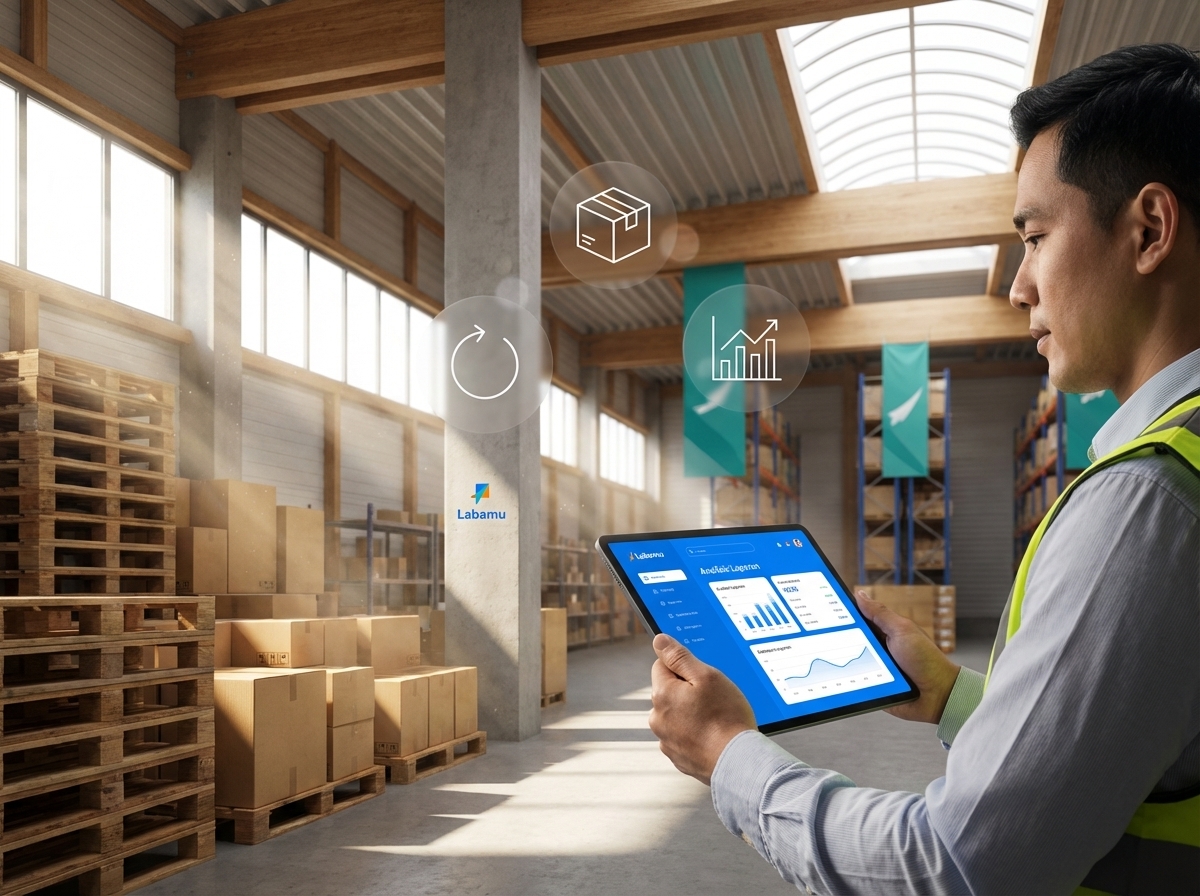 metode fifo dengan aplikasi gudang labamu