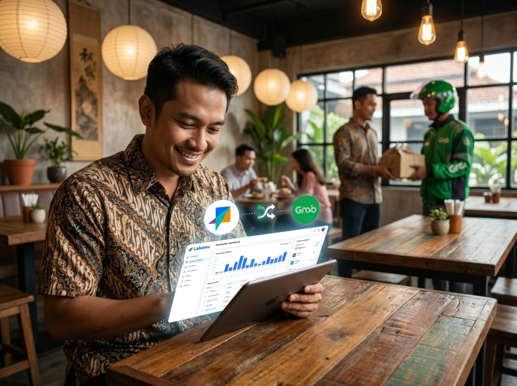 aplikasi labamu kasir integrasi grabfood