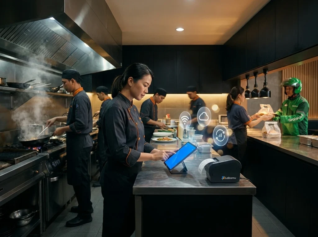 Kasir POS Integrasi GrabFood dengan Labamu Omnichannel