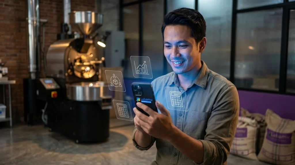 bisnis dari rumah sebagai home roastery dengan POS Labamu