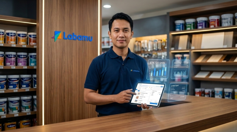 aplikasi kasir toko bangunan dengan labamu pos