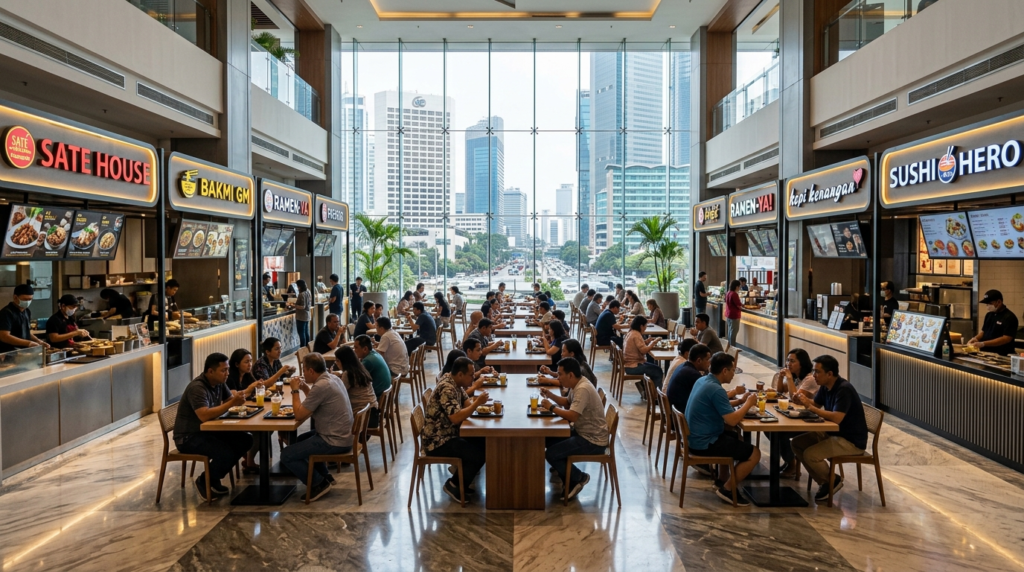 ilustrasi food court jakarta pusat
